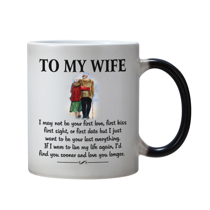 Wholesale Rings Wives Husbands Color Changing Ceramic Mugs
